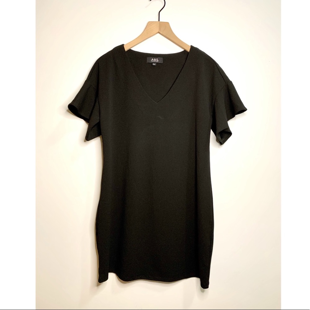 ABS Allen Schwartz Black Ruffle Dress Medium